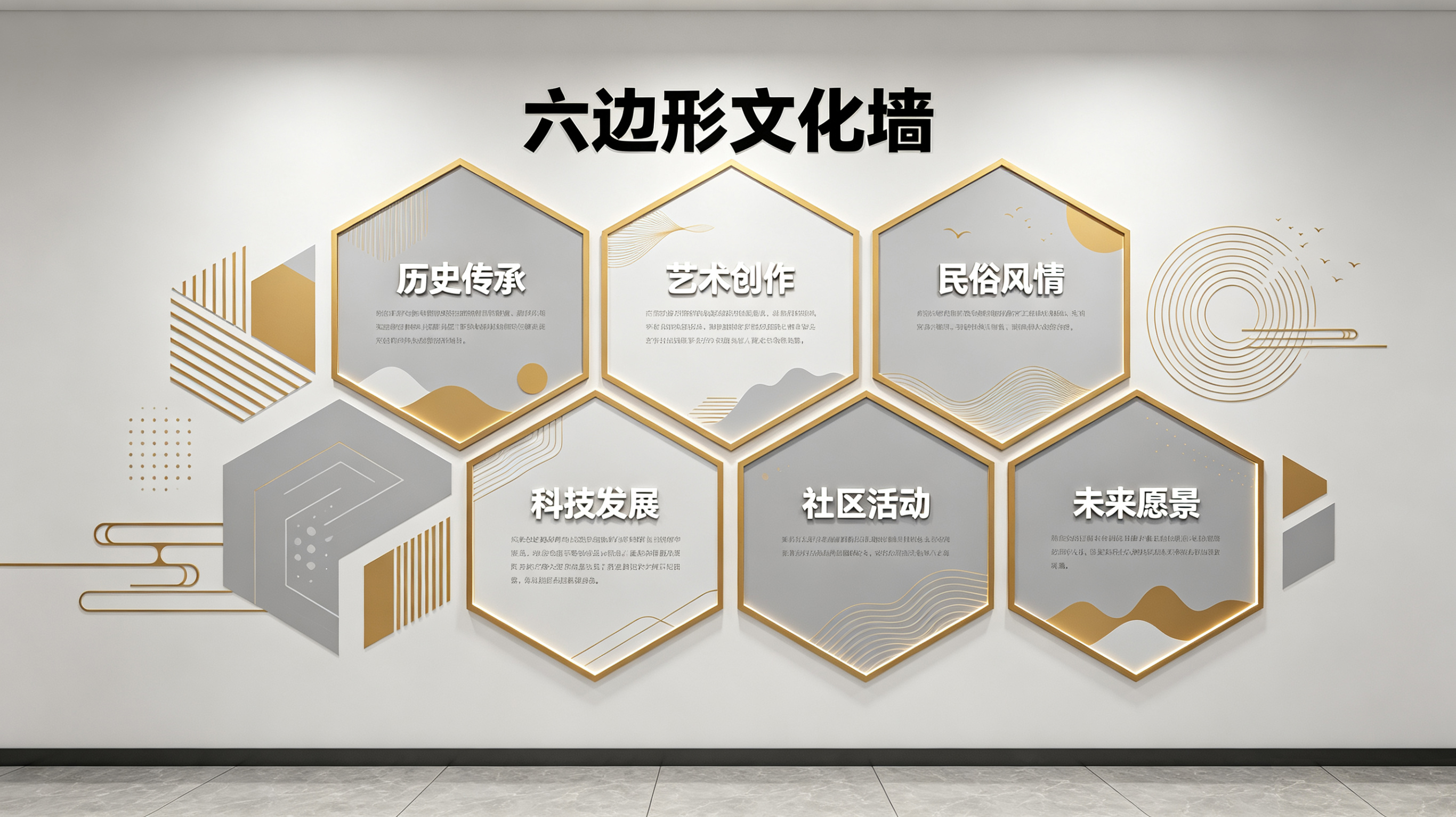 鹿寨企业文化墙 | 六边形信息美学